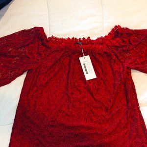 NWT Lace red shirt size Large